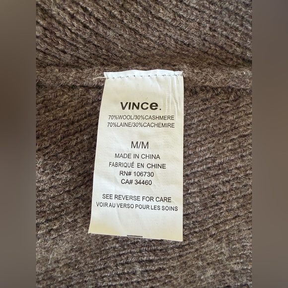 Vince Woman’s Relaxed Scoop Neck Sweater in Taupe Cashmere Wool Sz M - Picture 11 of 12